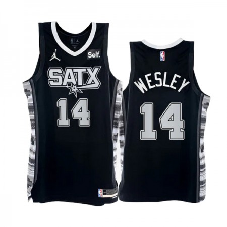 San Antonio Spurs Blake Wesley 14 Jordan 2022-23 Statement Edition Musta Miesten Pelipaidat Swingman